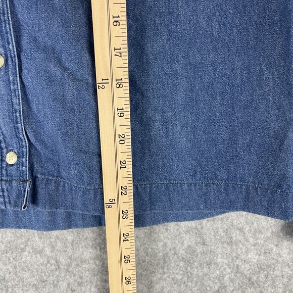 Vintage The Eagles Eye Embroidered Top Womens Medium Blue Denim Tribal Aztec 90s - Picture 8 of 15